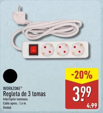 Workzone - Regleta De 3 Tomas