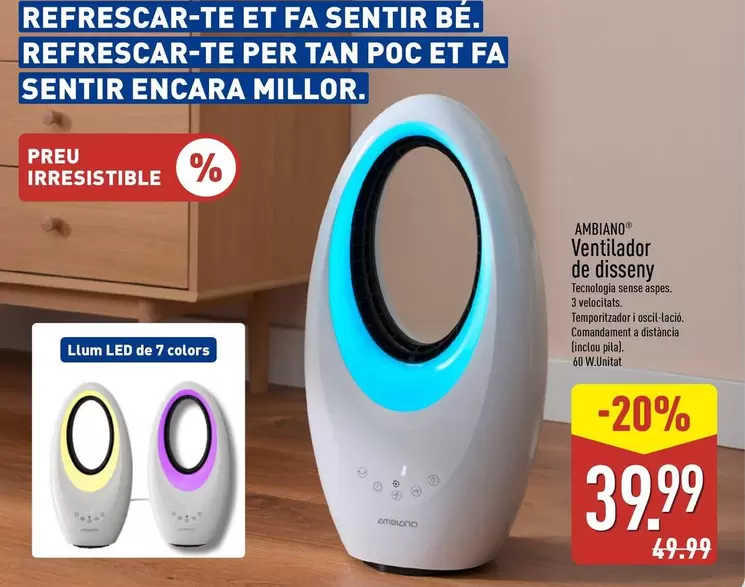 Ambiano - Ventilador De Disseny