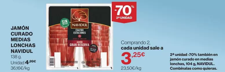 Navidul - Jamon Curado Medias Lonchas