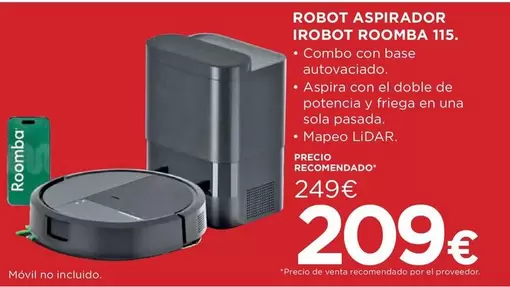 Irobot - Robot Aspirador Roomba 115