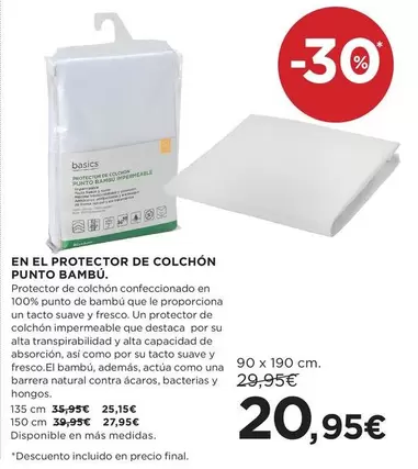 En El Protector De Colchón Punto Bambú