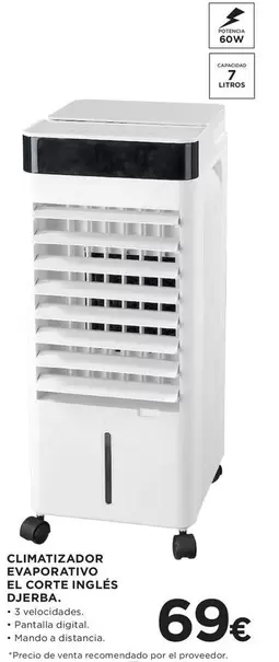 Climatizador Evaporfativo El Corte Ingles