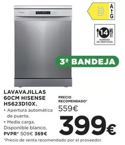 Hisense - Lavavajillas Hs623d10x