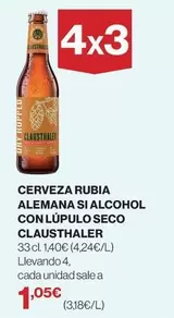 Clausthaler - Cerveza Rubia Alemana Si Alcohol Con L'upulo Seco