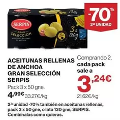 Serpis - Aceitunas Rellenas De Anchoa Gran Seleccion