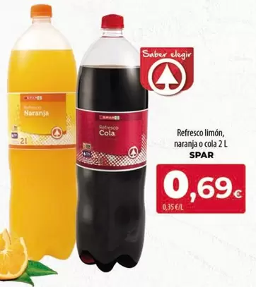 Spar - Refresco Limón, Naranja O Cola