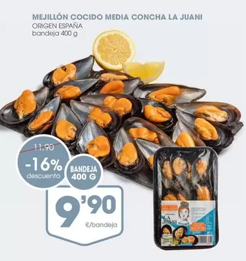 origen - Mejillon Cocido Media Concha La Juani