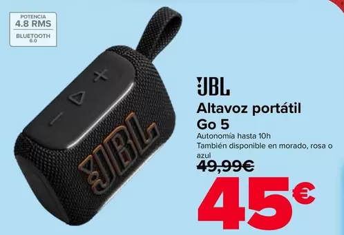 JBL - Altavoz Portátil Go 5
