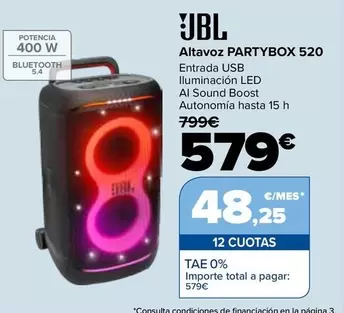 JBL - Altavoz Partybox 520