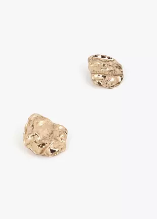 Textured Gold Irregular Earrings