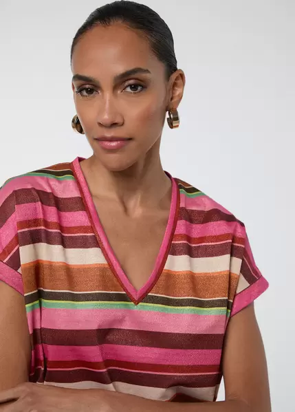 Horizontal Stripe Lurex T-shirt