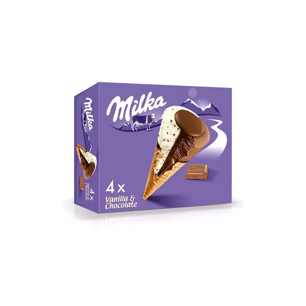Milka Hel Cono Vainilla-Choco (pack de 4uds)