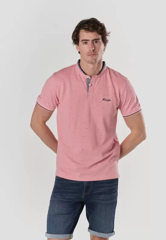 All-over mao pique polo