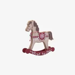 Figura decorativa navideña de caballo 18x18cm