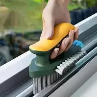 2 in 1 Crevice & Floor Cleaning Brush Heavy Duty Plastic Handle Portable Design for Bathroom Kitchen Living Room Cleaning