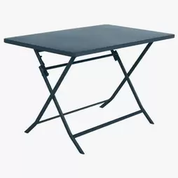 Mesa de jardín plegable de acero azul Dixie 110x70x71cm