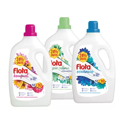 Detergente líquido Flota variedades 52+24% gratis
