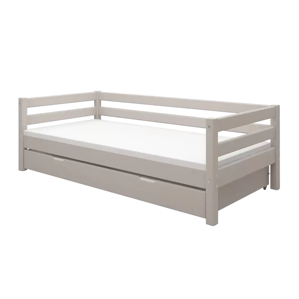 Single Bed with Pull-out Bed, 90x200 cm, Grey