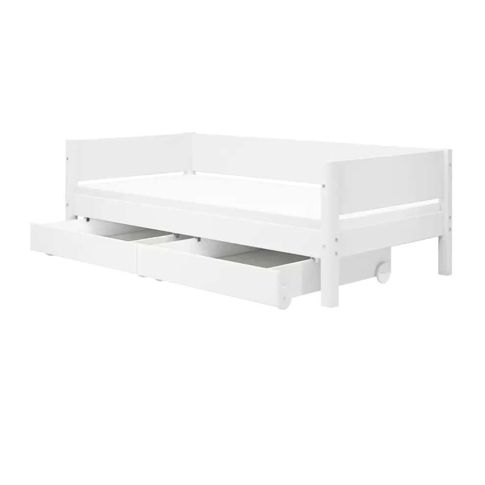 Single Bed with Storage, 90x200 cm, White