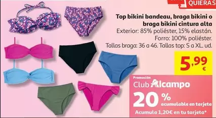 Inextenso - Top Bikini Bandeau, Barga Bikini O Barga Bikini Cintura Alta