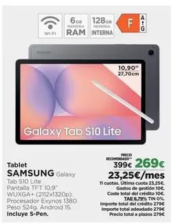 Samsung - Tablet Galaxy Tab S10 Lite
