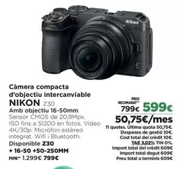 Nikon - Camera Compacta D'oblecciu Intercanviable