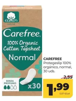 Carefree - Protegeslip 100% Organico, Normal