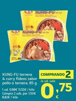 Kung Fu - Ternera & Curry Fideos Sabor Pollo O Ternera