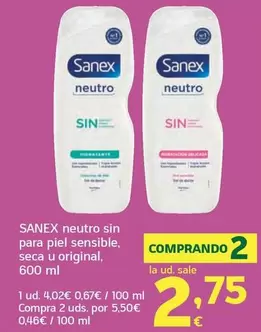 Sanex - Neutro Sin Para Piel Sensible Seca U Original