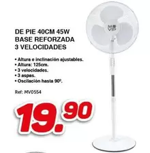 Muvip - De Pie 40cm 45w Base Reforzada 3 Velocidades
