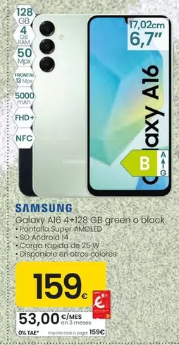 Samsung - Galaxy A16 Green O Black