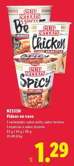 Nissin - Fideos En Vaso