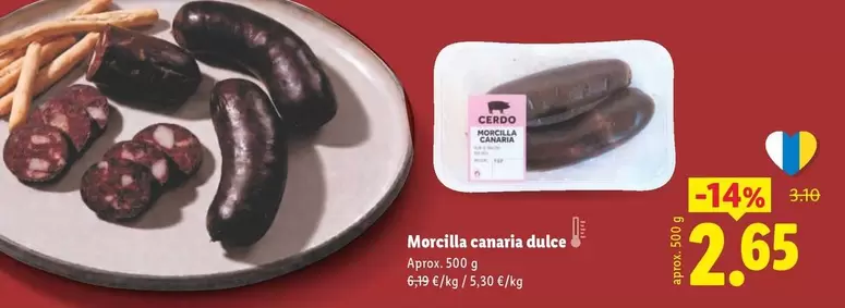 Morcilla Canaria Dulce