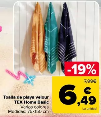 TEX - Toalla De Playa Velour Home Basic