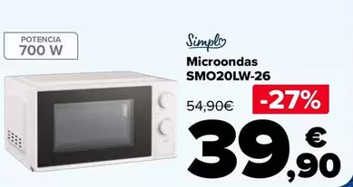 Simply - Microondas SM02OLW-26