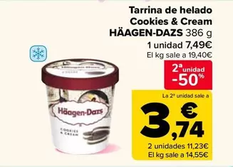 Häagen-Dazs - Tarrina de helado Cookies & Cream