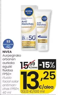 Nivea - Fluido Facial Solar Antimanchas FP50+