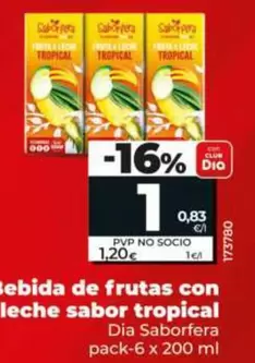 Bebida De Frutas Con Leche Sabor Tropical