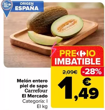 Carrefour El Mercado - Melon Entero Piel De Sapo 