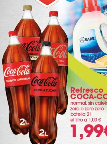 Coca-Cola - Refresco Normal, Sin Cafeina Zero O Zero Zero Botella