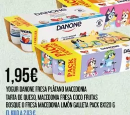 Danone - Yogur Fresa Platano Macedonia Tarta De Queso, Macedonia Fresa Coco Frutas Bosque O Fresa Macedonia Limon Galleta