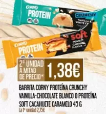 Crunch - Barrita Proteina Vainilla-chocolate Blanco O Proteina Soft Cacahuete Caramelo