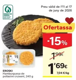 Eroski - Hamburguesa De Pollastre Cruixent