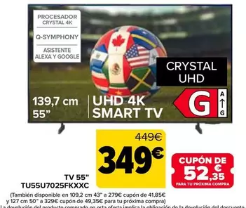 Samsung - TV 55" TU55U7025FKXXC