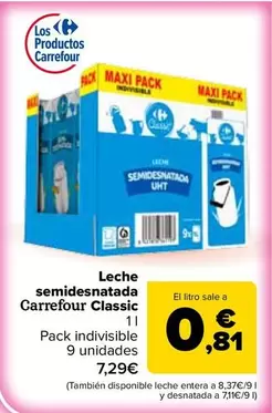 Carrefour - Leche Semidesnatada Classic