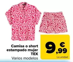 TEX - Camisa O Short Estampado Mujer 