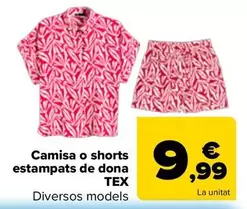 TEX - Camisa O Short Estampado Mujer 