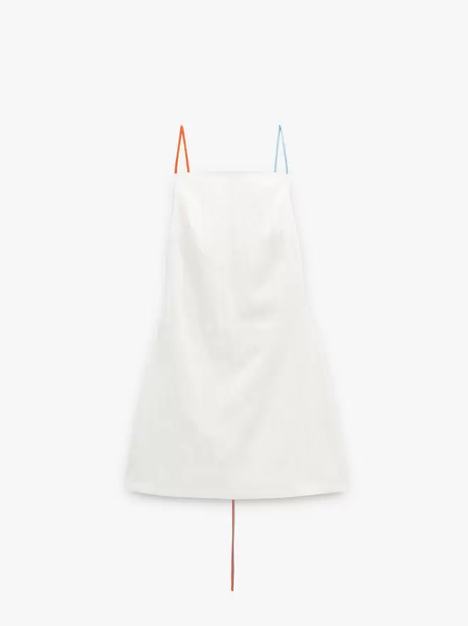 Vestido de liocel con tirantes asimétricos
