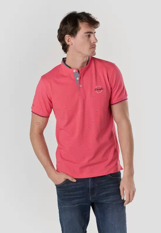 All-over mao pique polo