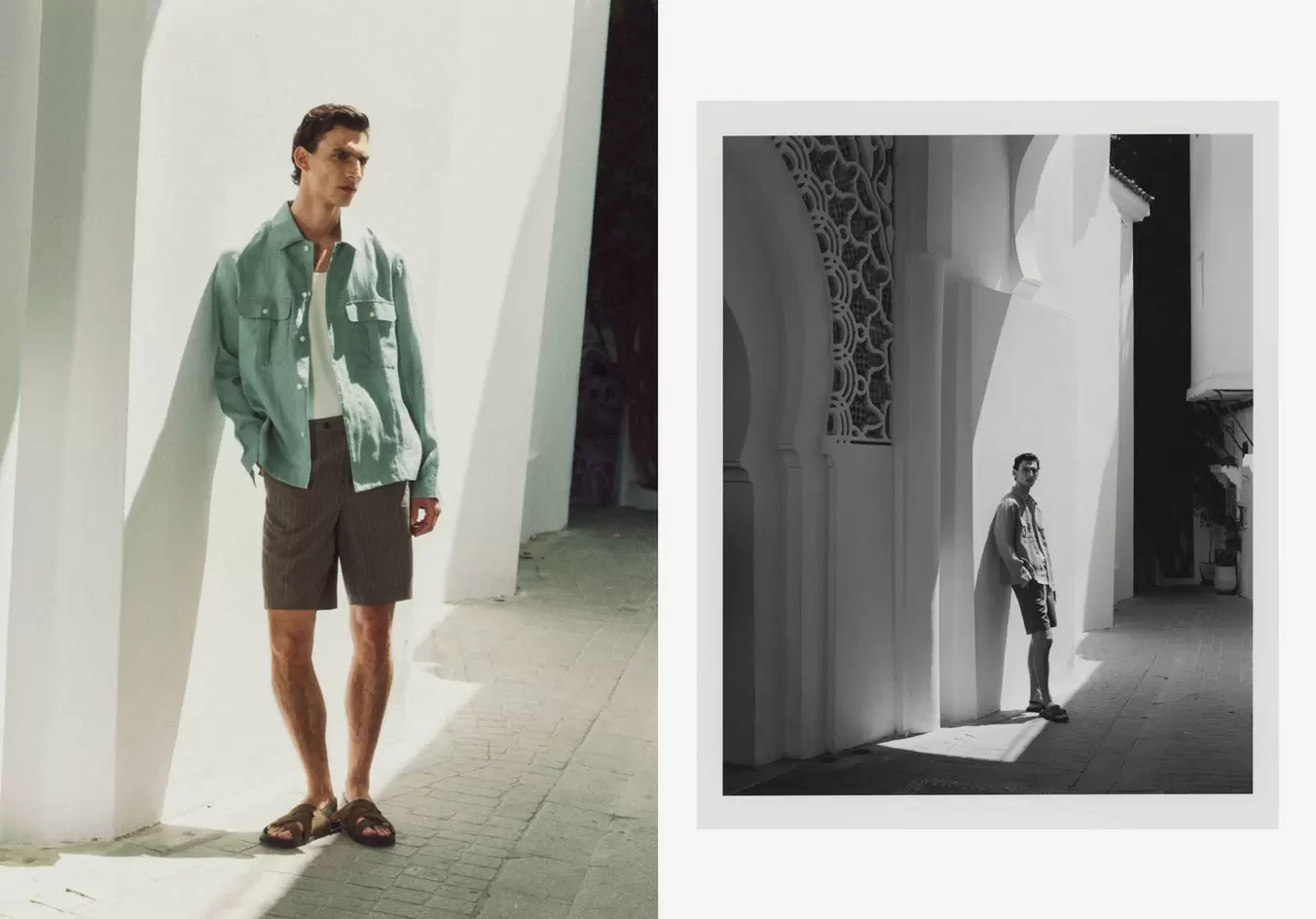 Bermudas lino lyocell rayas